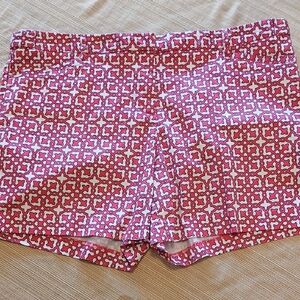 Laundry by Shelli Segal Stylish Pink and White Patterned Shorts size 14